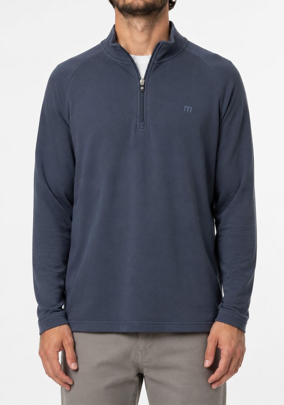 TravisMathew Men's Quarter-Zip Pullover Slate Blue Size Large Golf Country Club